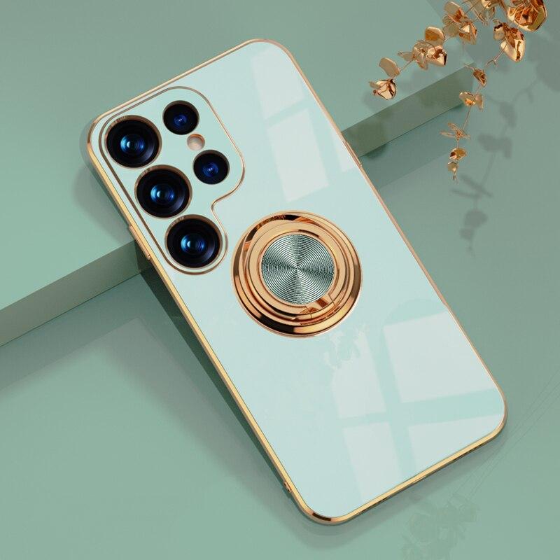 Phone Case with Ring Holder and Magnetic Car Mount Function for Samsung Galaxy Models Protective | Sansoti