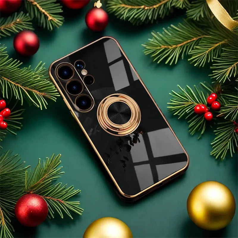 Phone Case with Ring Holder and Magnetic Car Mount Function for Samsung Galaxy Models Protective | Sansoti