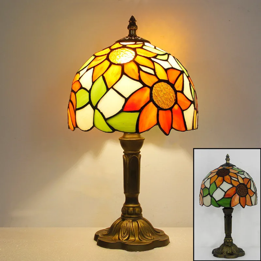 Wireless LED Table Lamp with Color-Changing Glass 37cm Mood Light Rechargeable Living Room Bedroom Office | Sansoti