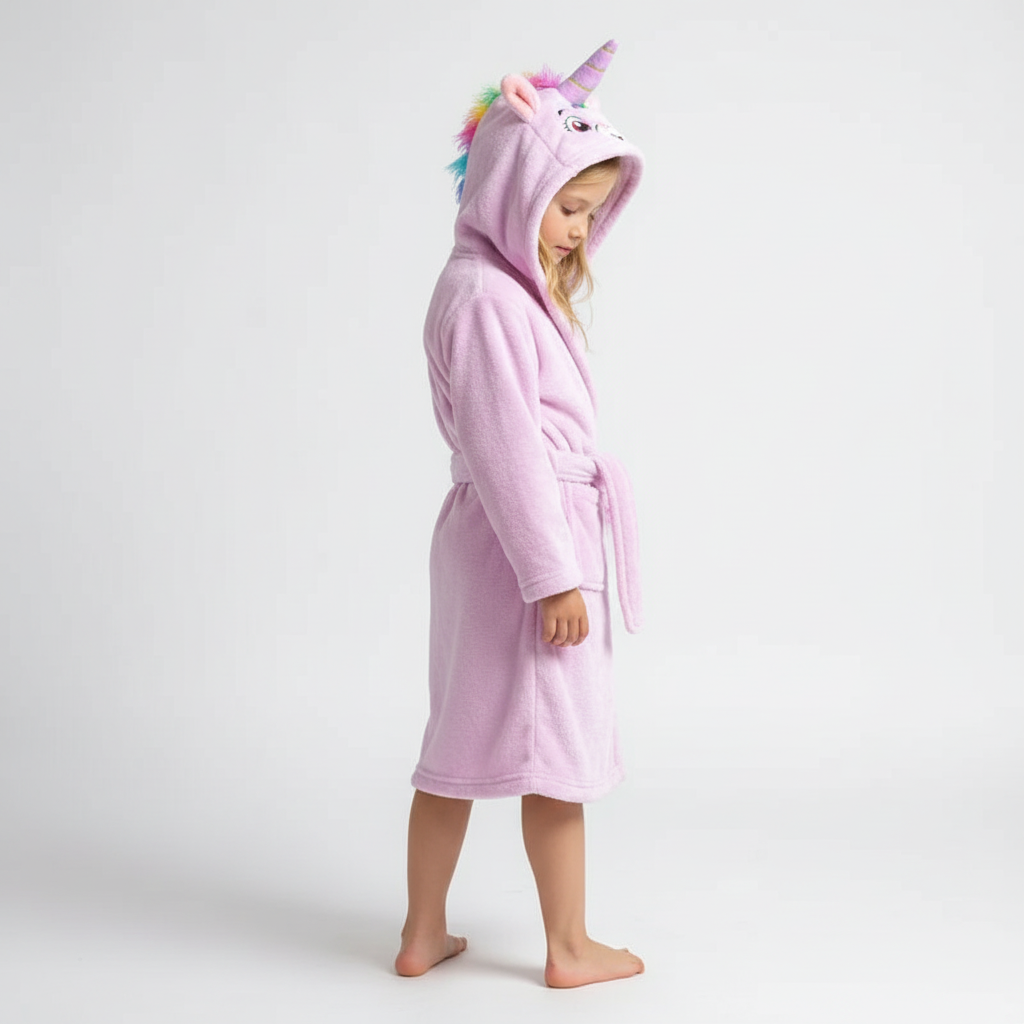 Zachte Kinderbadjas Fluffy Fleece met Capuchon Ochtendjas Jongens Meisjes 2-12 Jaar Warme Badjassen Badkamer | Sansoti