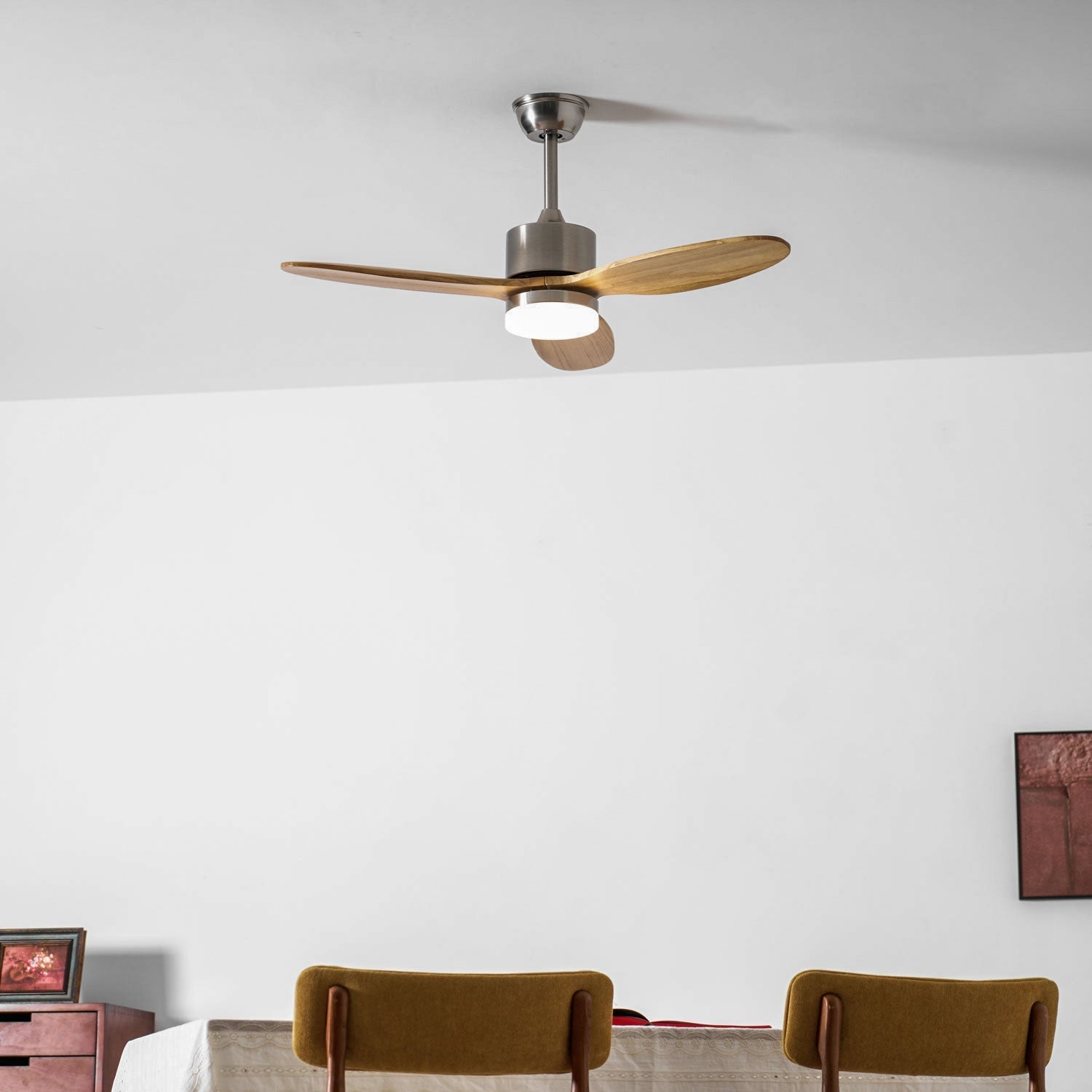 Plafondventilator met LED-Verlichting en Stille Motor – Dimbaar met Afstandsbediening voor Optimaal Comfort | Sansoti