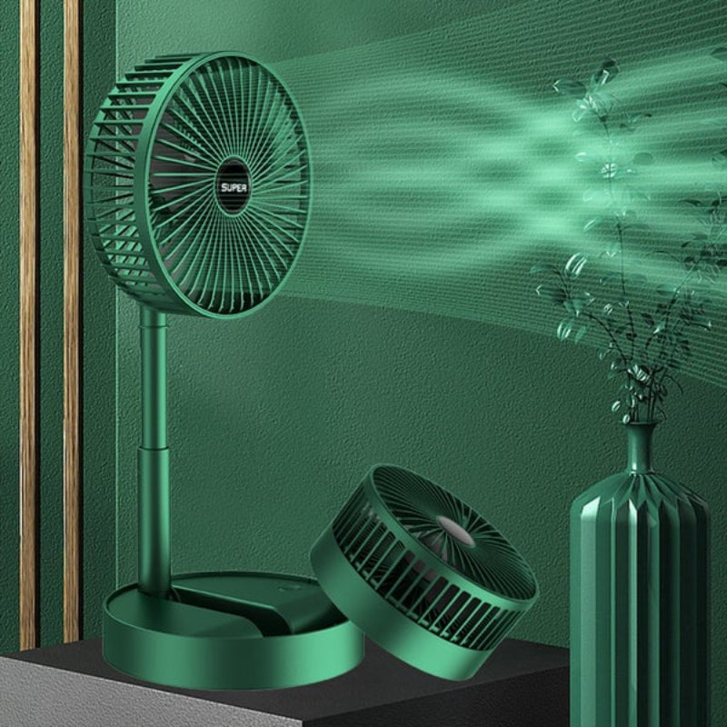 Draagbare Opvouwbare USB Ventilator 4 Snelheden Fluistermotor Oplaadbaar Compact Koel Design Bureau Reis | Sansoti
