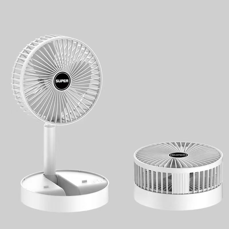 Draagbare Opvouwbare USB Ventilator 4 Snelheden Fluistermotor Oplaadbaar Compact Koel Design Bureau Reis | Sansoti