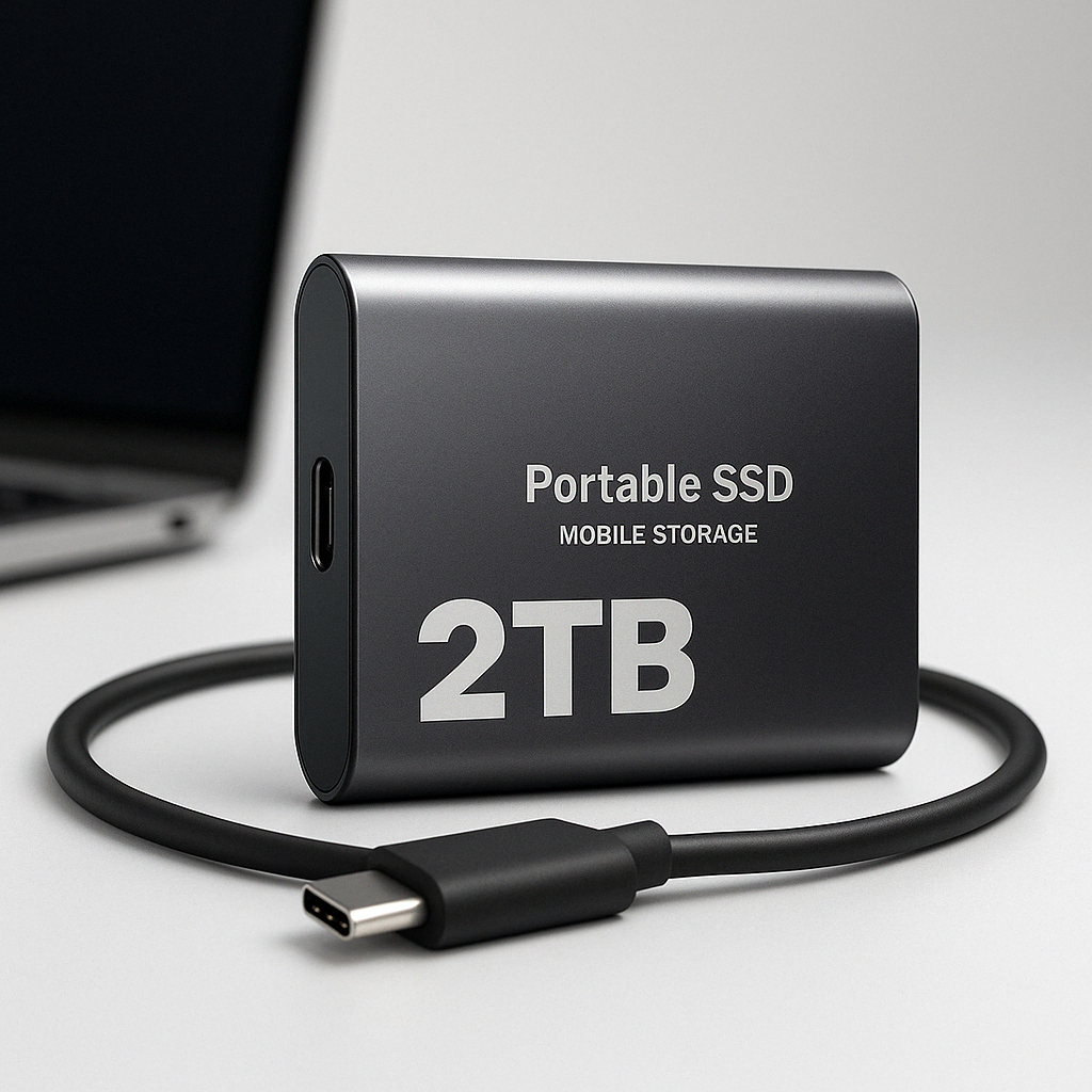 External SSD 2TB USB-C Fast Storage 1050MB/s Compact Portable Drive Computer Laptop Backup Security | Sansoti