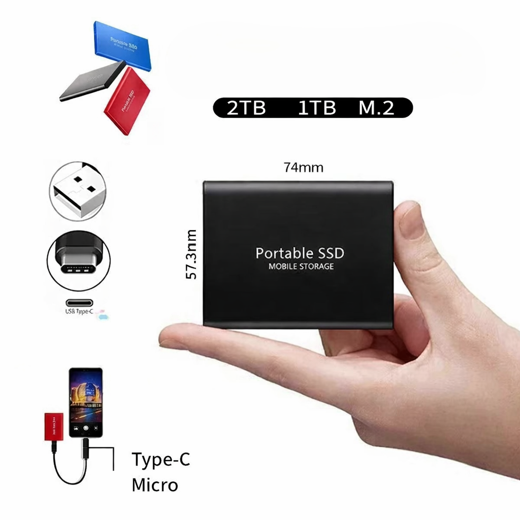 Externe SSD 2TB Ultrasnelle Gegevensopslag Compacte Harde Schijf voor PC Laptop Fotografie | Sansoti