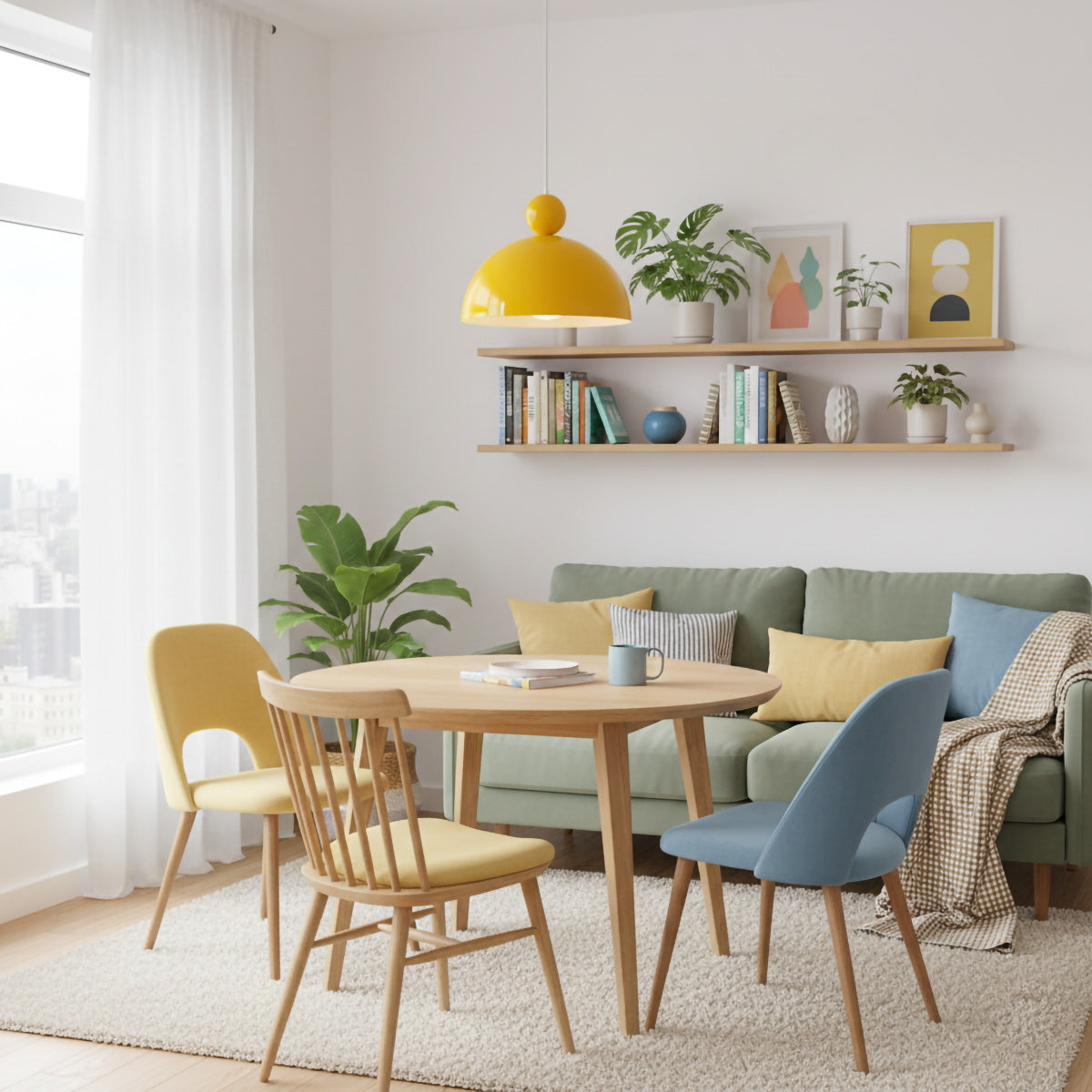 Kleurrijke Hanglamp Metaal Ø35cm Eigentijds Design Eetkamer Keuken | Sansoti