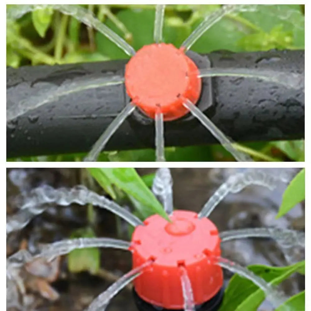 Tropfbewässerungs-Sprühdüsen, 360° drehbar, 50 Stück, automatisch und wassersparend, Gartenbewässerung für Garten und Gemüsegarten | Sansoti