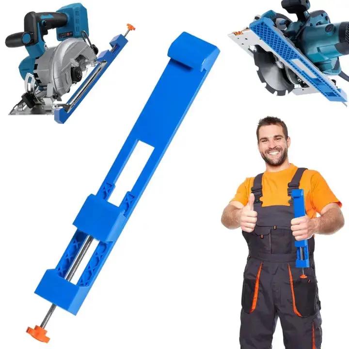 Precisiegeleider voor Snijwerkzaamheden — Verstelbare Breedten ABS 29x46cm Blauw — Stabiele Geleider voor Zaag en Freesmachine zonder Boren | Sansoti