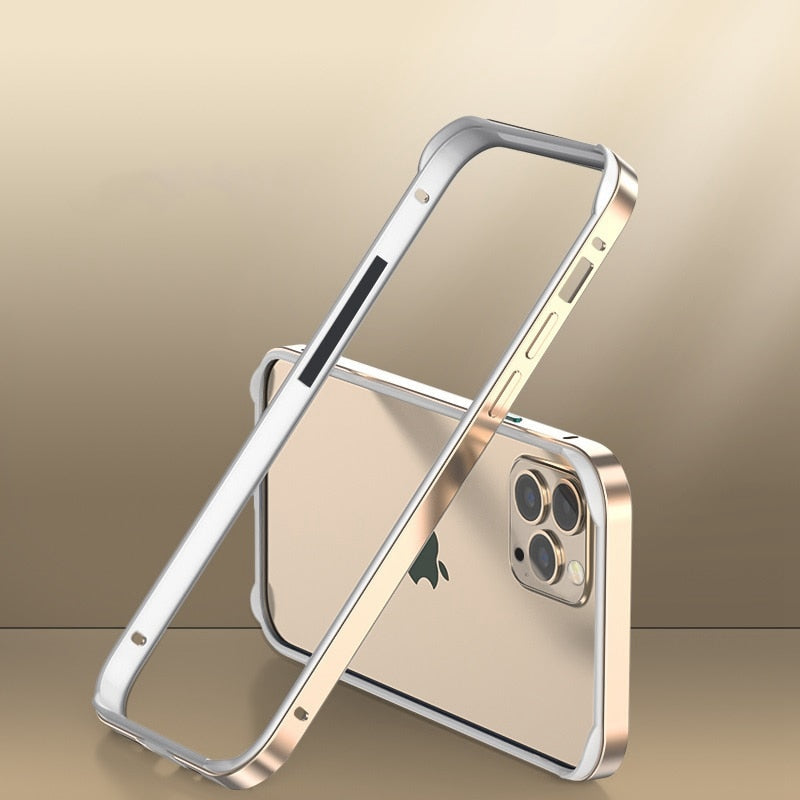 Aluminum Bumper Frame for iPhone Protection Minimalist Design Wireless Charging Compatible Shockproof | Sansoti