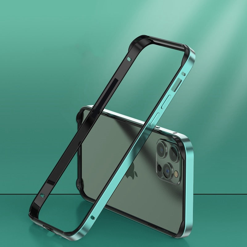 Aluminum Bumper Frame for iPhone Protection Minimalist Design Wireless Charging Compatible Shockproof | Sansoti