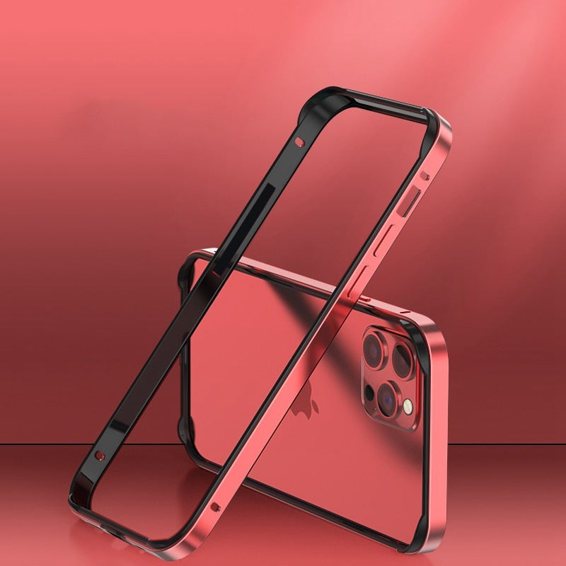 Aluminum Bumper Frame for iPhone Protection Minimalist Design Wireless Charging Compatible Shockproof | Sansoti