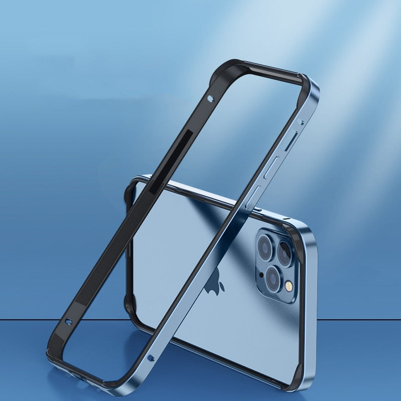 Aluminum Bumper Frame for iPhone Protection Minimalist Design Wireless Charging Compatible Shockproof | Sansoti