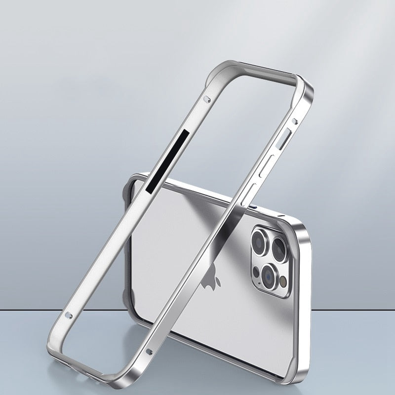 Aluminum Bumper Frame for iPhone Protection Minimalist Design Wireless Charging Compatible Shockproof | Sansoti