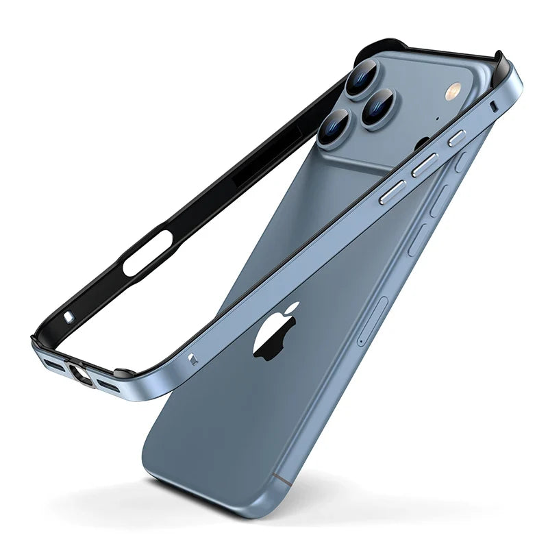 Aluminum Bumper Frame for iPhone Protection Minimalist Design Wireless Charging Compatible Shockproof | Sansoti
