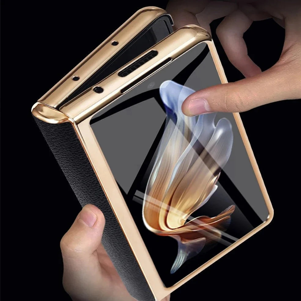 Leren Telefoonhoes met Standaard voor Opvouwbare Telefoons - Beschermend Stijlvol Foldable Cover Accessoire | Sansoti