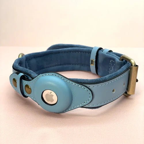 Hundehalsband mit Trackerhalter Verstellbar Wasserbeständig Mikrofaser Sicher Komfortabel Langlebig für Hunde | Sansoti