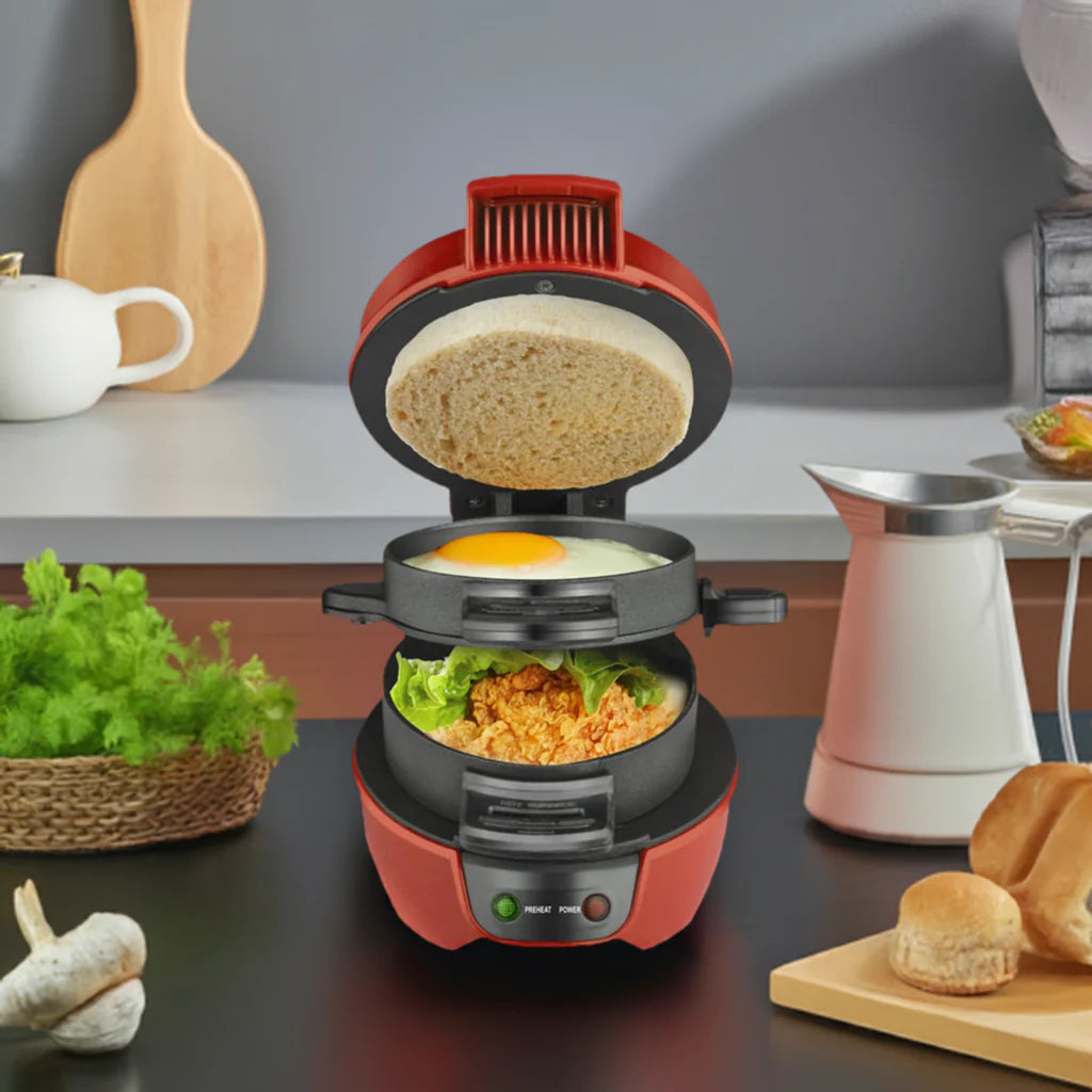 Elektrische Tosti-ijzer voor Perfect Gegrilde Broodjes & Sandwiches - Snelle Bereiding & Antiaanbaklaag | Sansoti