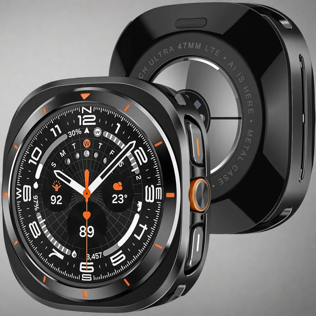 Smartwatch Protective Case Titanium Alloy 47mm Screen Housing Band Compatible Watch Accessory Stylish | Sansoti