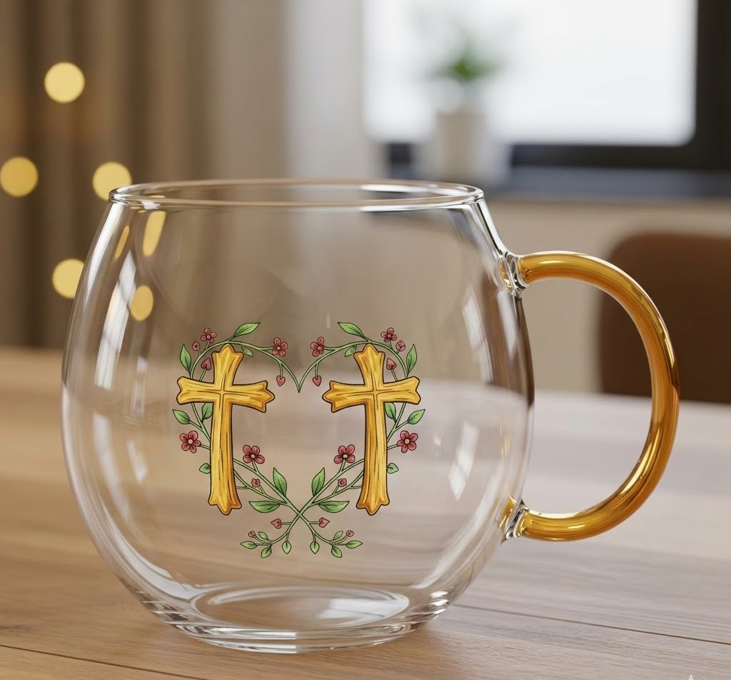 Feestelijk Glazen Kerstbeker met Wintermotief voor Warme Dranken | Sansoti