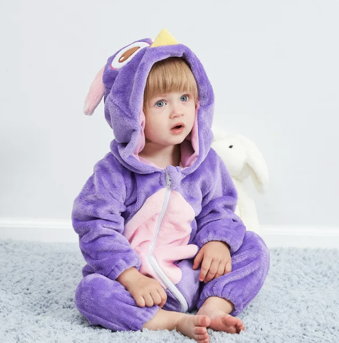 Baby Onesie Dierenpakje Panda Dinosaurus Tijger Muis – Zachte Fleece Jumpsuit Babykleding Romper 0-4 Jaar | Sansoti