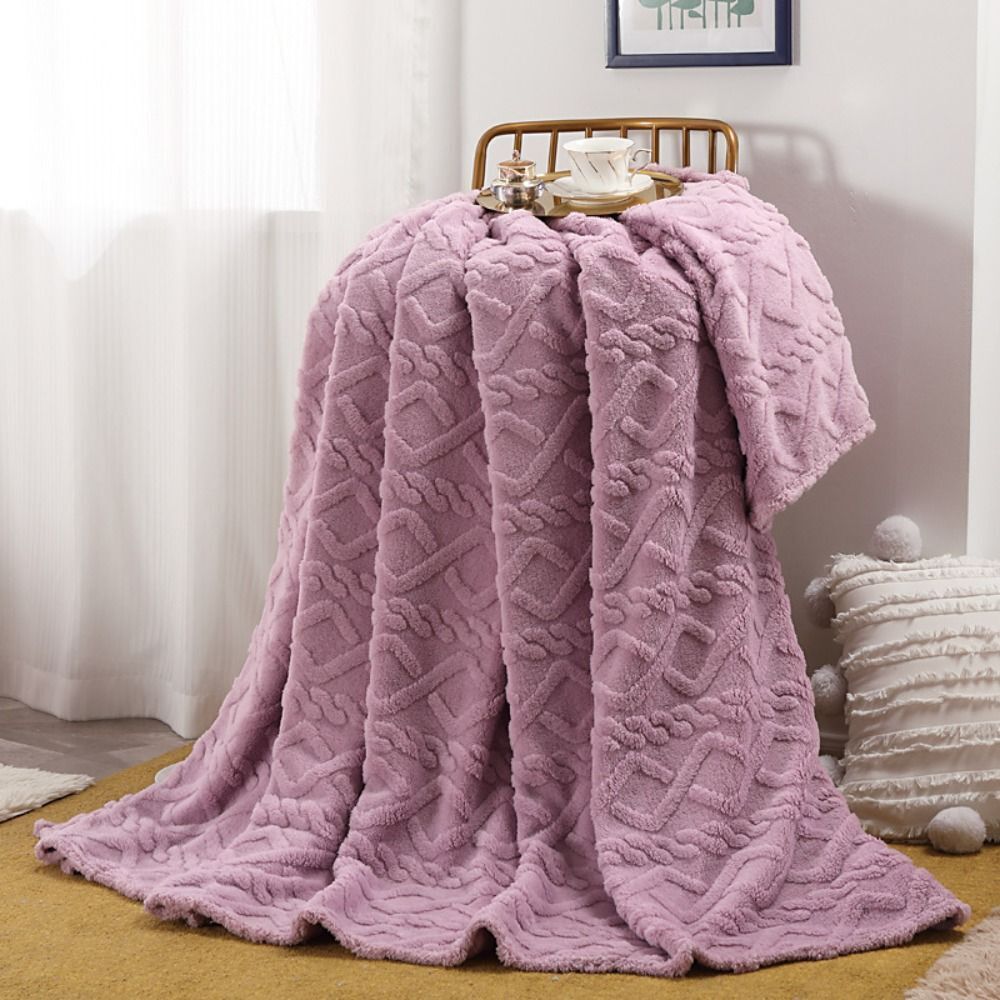 Wolkenplaid aus Fleece, 3D-Struktur, gestrickte Vier-Jahreszeiten-Kuscheldecke für Sofa und Bett, Elfenbein, Beige, Braun, Schwarz | Sansoti