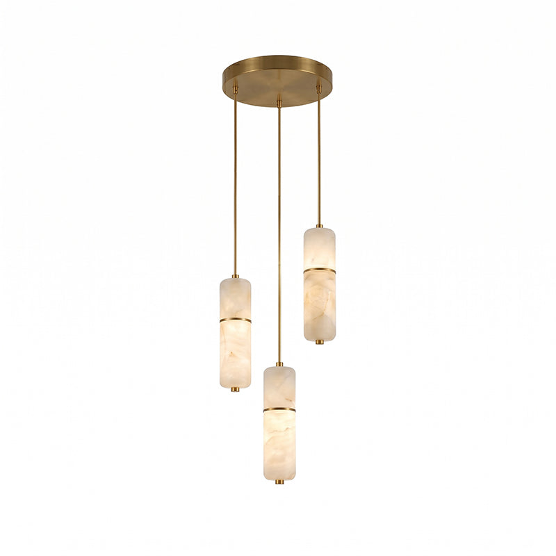 Kronleuchter Messing Alabaster LED Pendelleuchte 1-15 Leuchtpunkte Esszimmer Wohnzimmer Treppenhaus Stimmungsvolle Luxusbeleuchtung | Sansoti