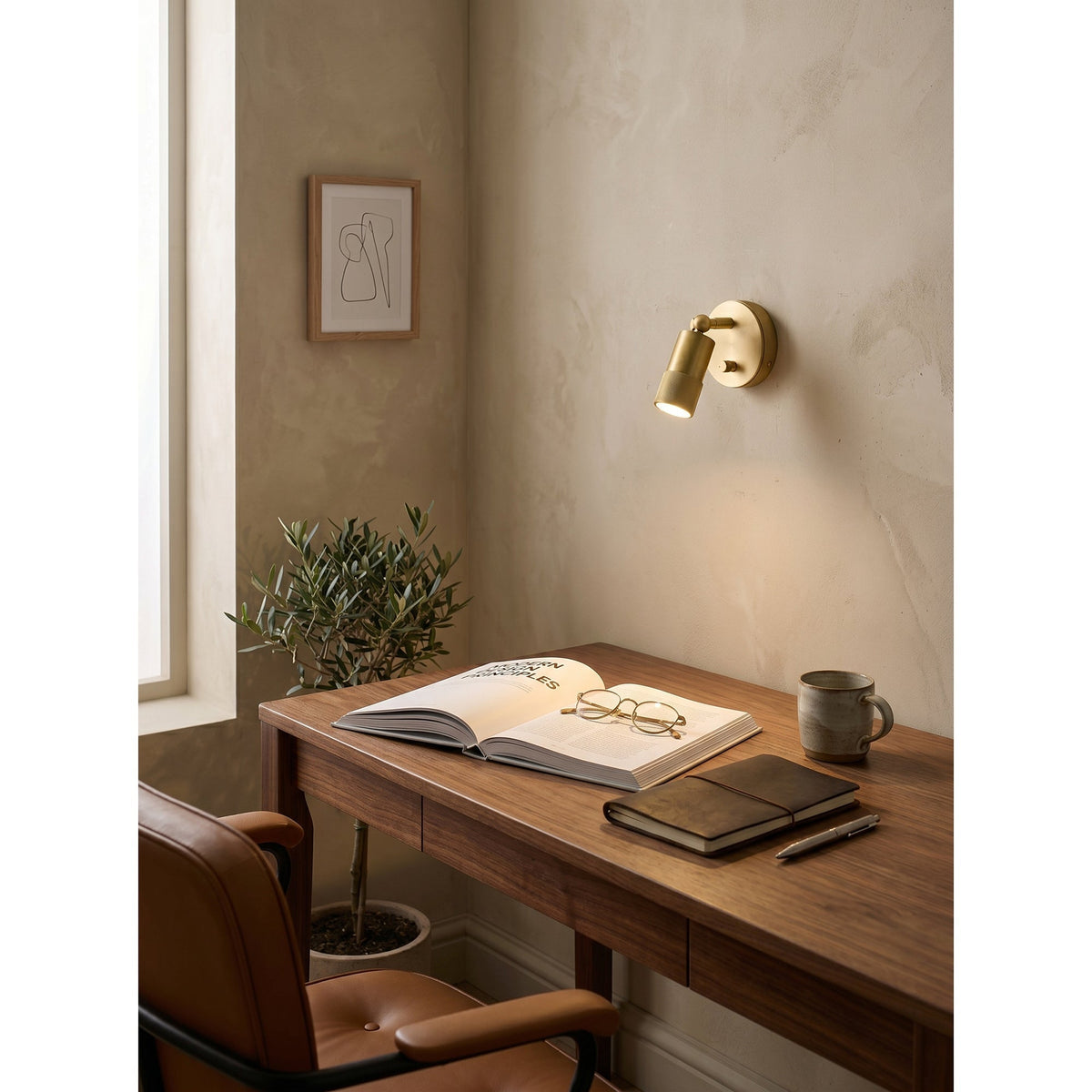 Antique Brass Wall Lamp Integrated LED Lighting Hardwired Warm Light 4500K for Living Room Hallway Bedroom | Sansoti