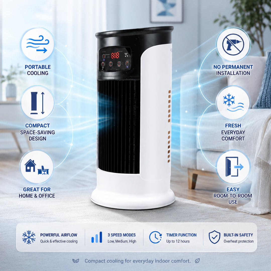 Mobiele Aircooler Compact Verkoeling Kleine Ruimtes Kantoor Slaapkamer Persoonlijke Koeling Draagbaar | Sansoti