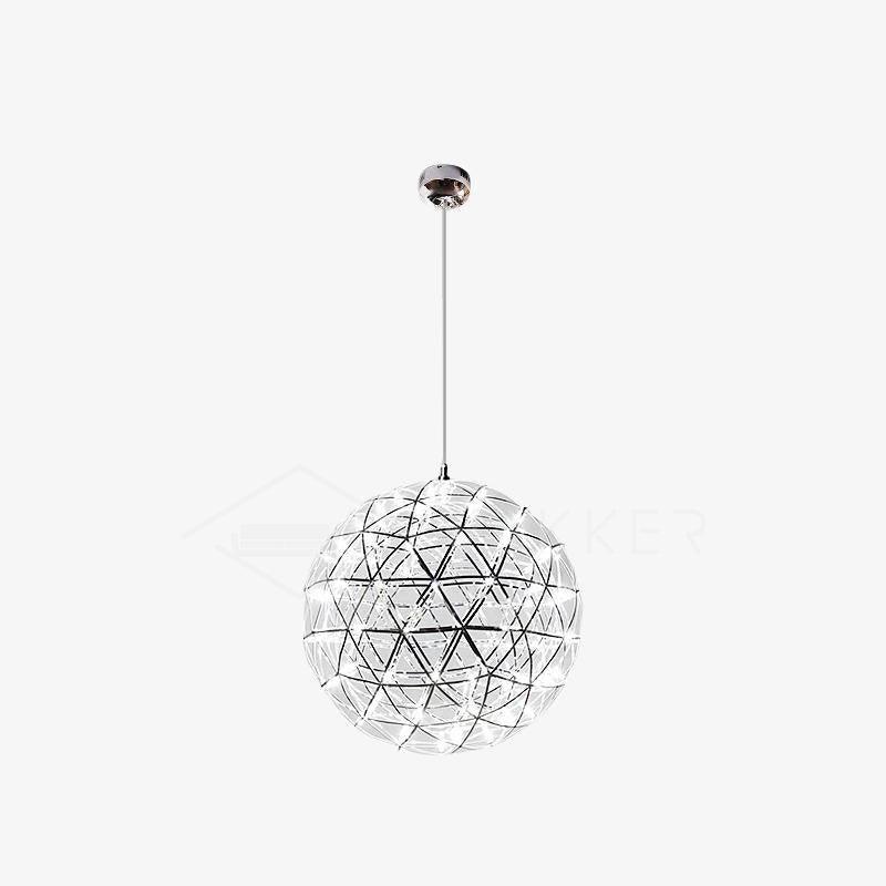 LED Hanglamp Bol Zilver Sfeerverlichting Moderne Lichtbol met Dimbare Lichtpunten Transparante Kristalbol Decoratief Scandinavisch Warm Wit Industrieel Design Interieurlamp | Sansoti