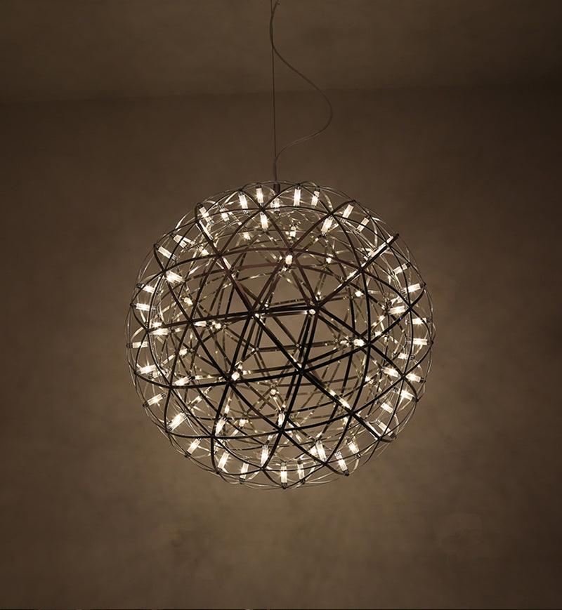 LED Hanglamp Bol Zilver Sfeerverlichting Moderne Lichtbol met Dimbare Lichtpunten Transparante Kristalbol Decoratief Scandinavisch Warm Wit Industrieel Design Interieurlamp | Sansoti