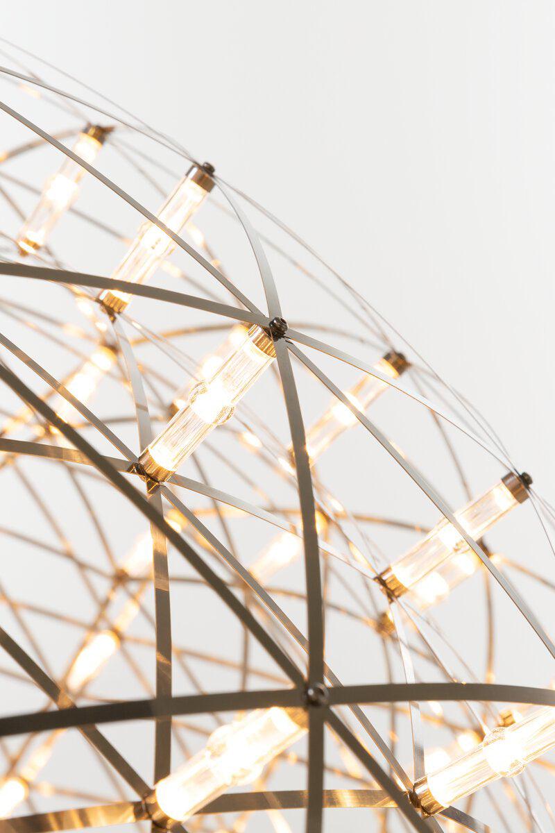 LED Hanglamp Bol Zilver Sfeerverlichting Moderne Lichtbol met Dimbare Lichtpunten Transparante Kristalbol Decoratief Scandinavisch Warm Wit Industrieel Design Interieurlamp | Sansoti