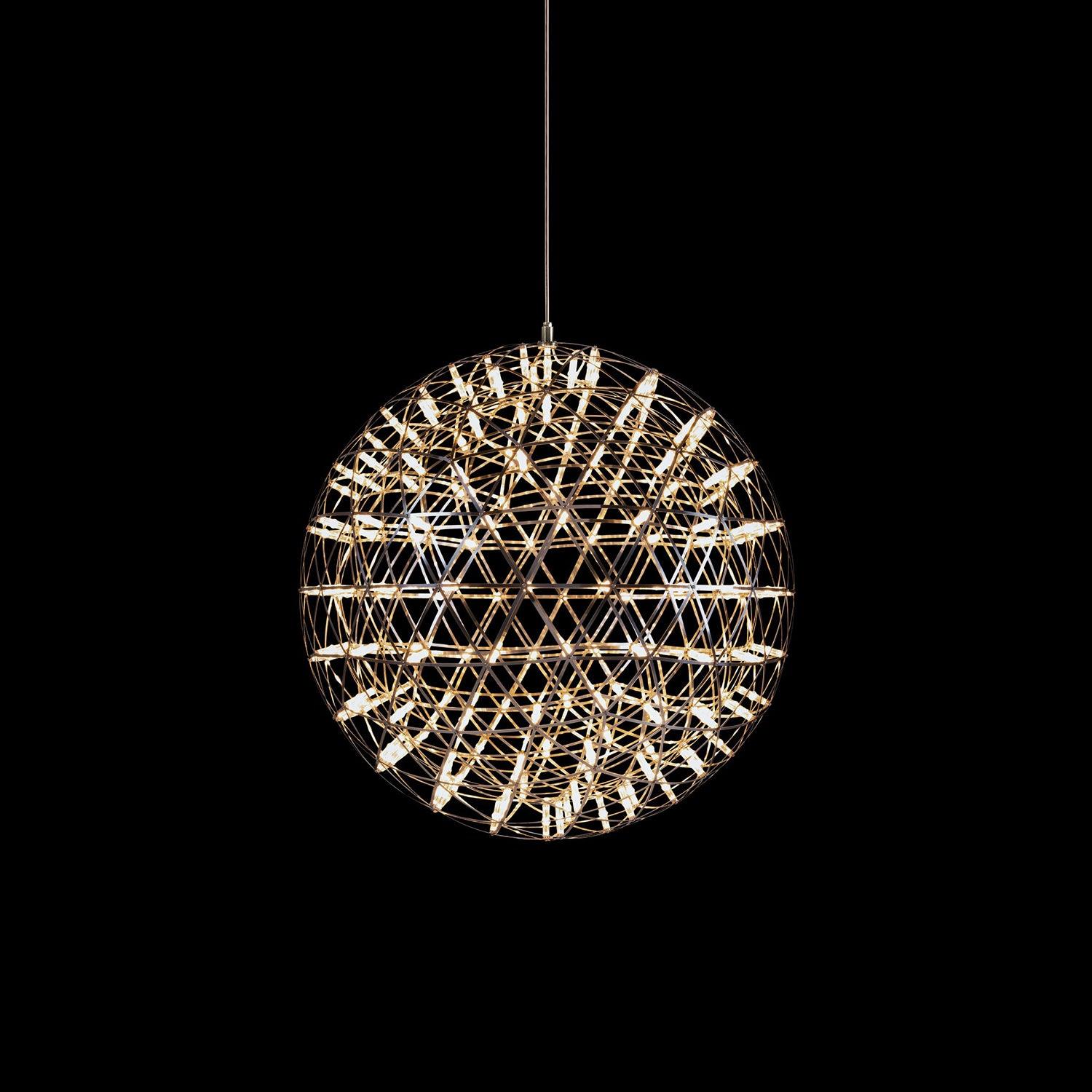 LED Hanglamp Bol Zilver Sfeerverlichting Moderne Lichtbol met Dimbare Lichtpunten Transparante Kristalbol Decoratief Scandinavisch Warm Wit Industrieel Design Interieurlamp | Sansoti