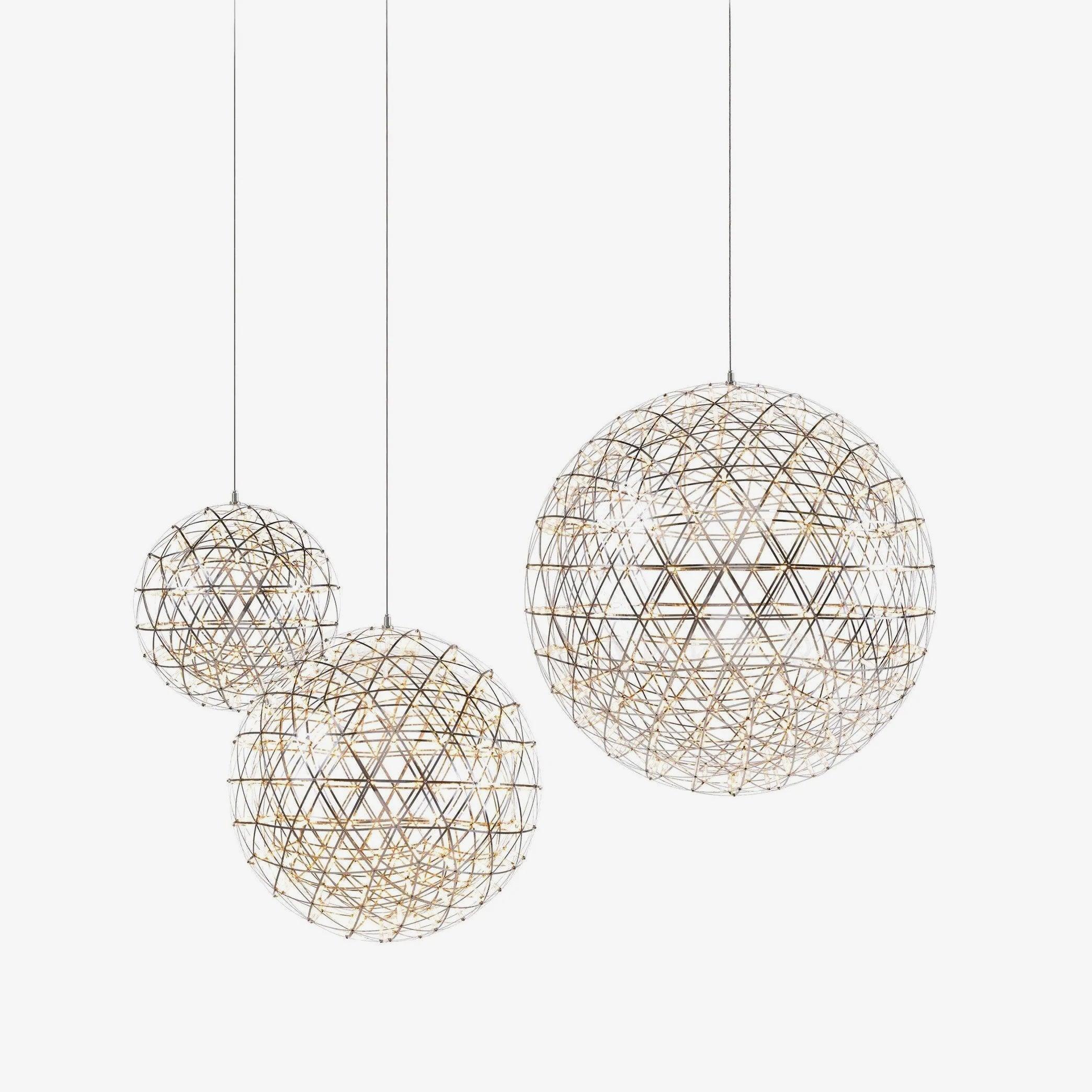 LED Hanglamp Bol Zilver Sfeerverlichting Moderne Lichtbol met Dimbare Lichtpunten Transparante Kristalbol Decoratief Scandinavisch Warm Wit Industrieel Design Interieurlamp | Sansoti