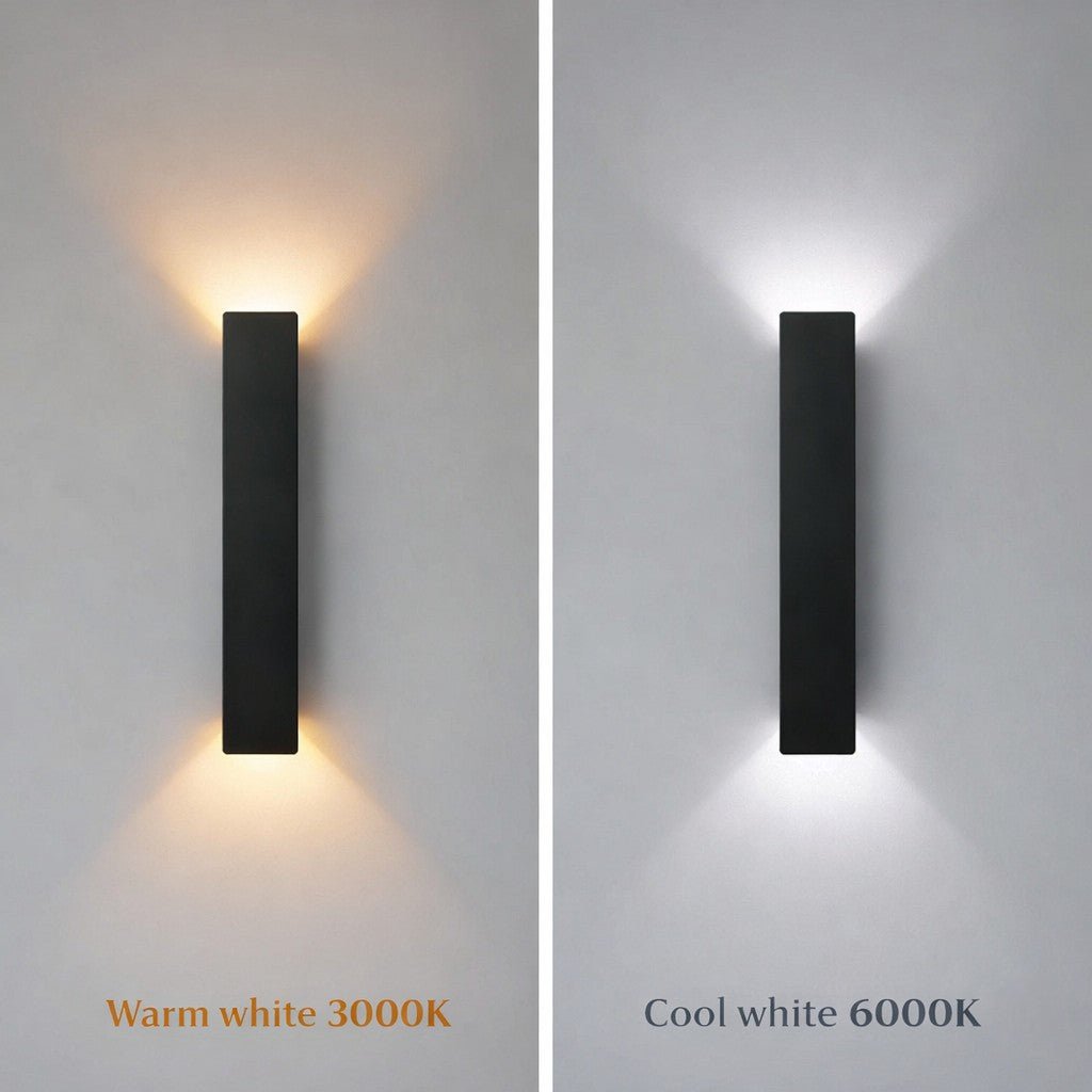 Wetterbeständige Aluminium-LED-Wandleuchte für außen, IP65, warm- und kaltweiß, Außenbeleuchtung für Garten, Terrasse und Eingangsbereich | Sansoti