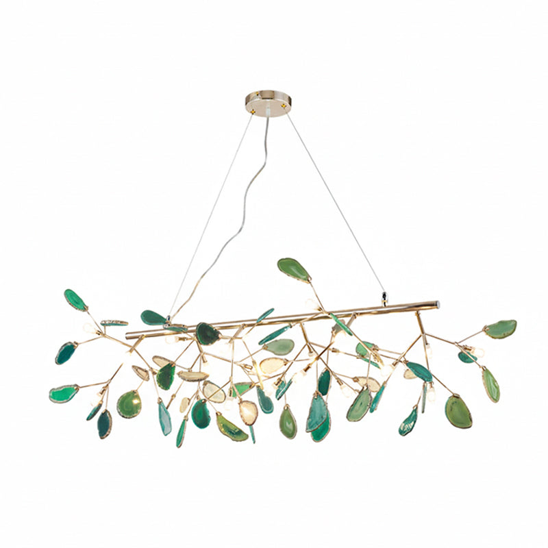 Agaat Kristal Kroonluchter met Natuursteen – Exclusieve Hanglamp voor Eetkamer, Woonkamer en Kantoor | Sansoti