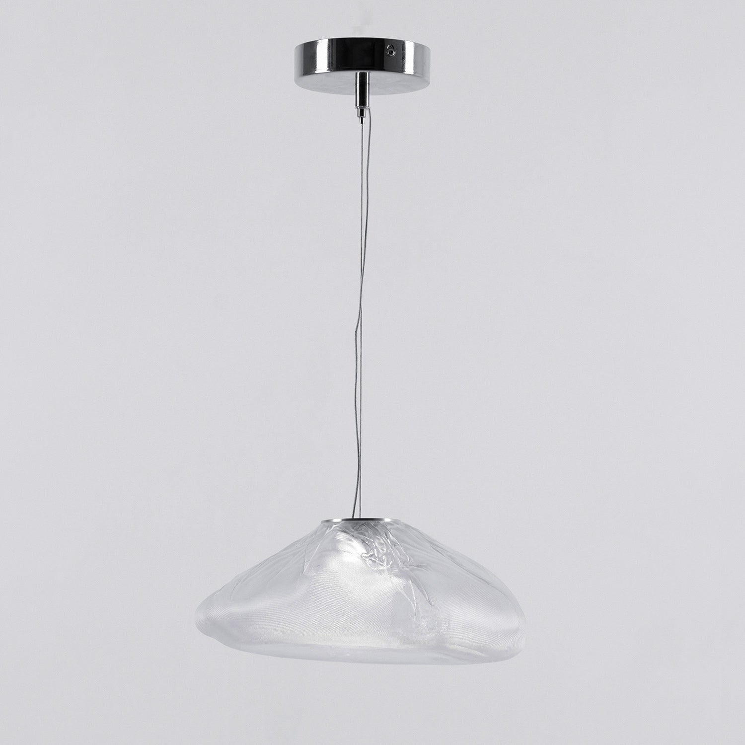 Glazen Hanglamp met Organische Textuur Transparant Rookgrijs Amber | Sansoti