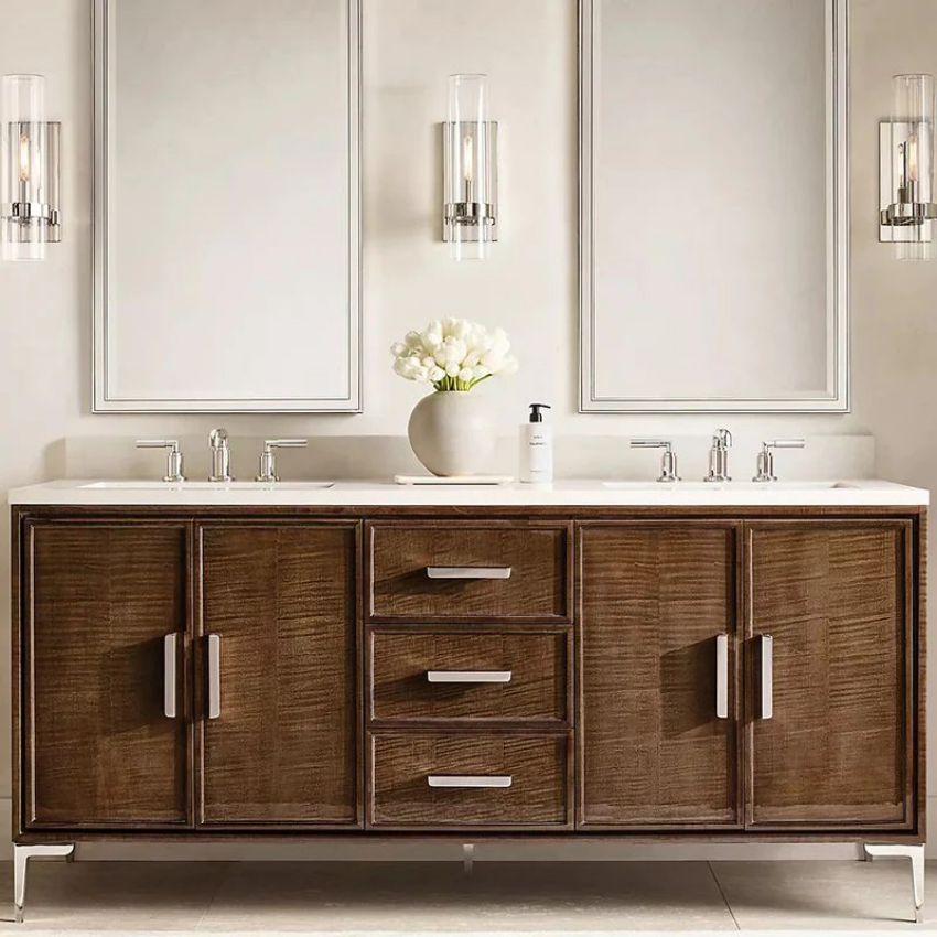 Applique en verre et laiton avec abat-jour cylindrique Lumière blanc chaud Salon Chambre Entrée Éclairage Design luxueux | Sansoti