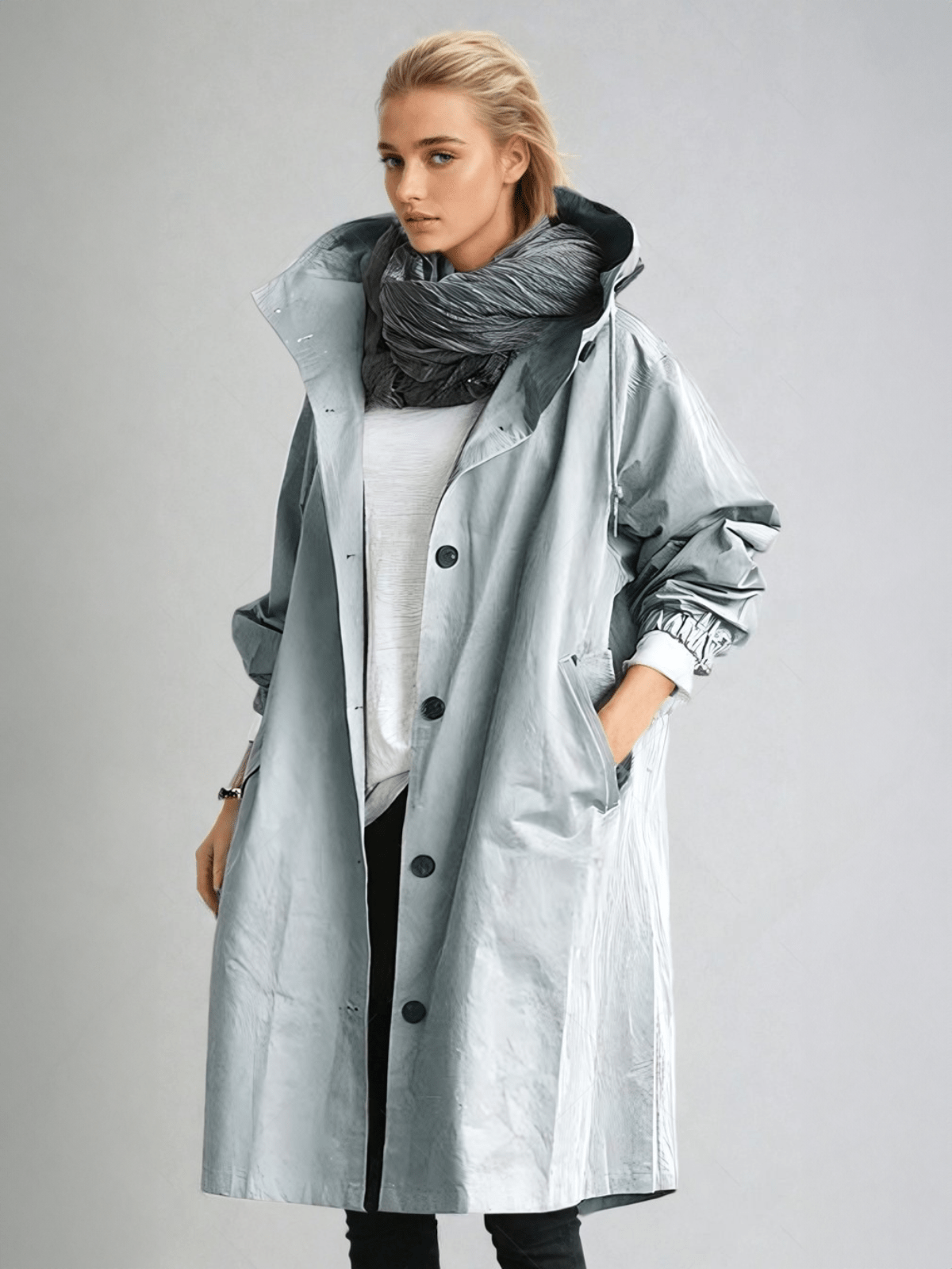 Trench-coat pour femmes et hommes, coupe oversize, ample, neutre, classique, casual, élégant, design intemporel | Sansoti