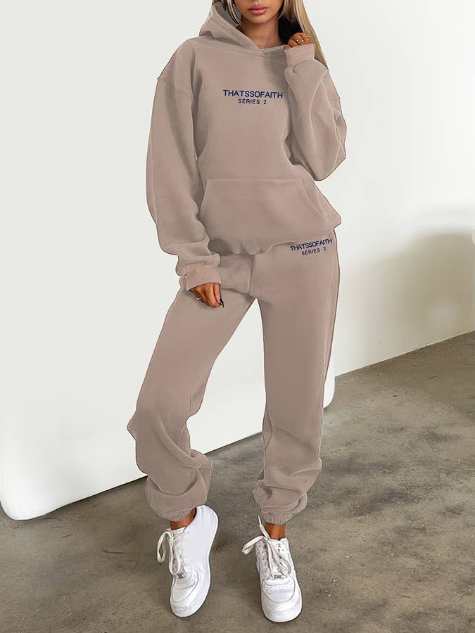 Zweiteiliger Homewear-Jogginganzug mit weiter Hose für Damen und Herren - Bequemes Loungewear-Hausanzug-Set | Sansoti