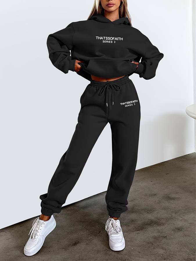 Zweiteiliger Homewear-Jogginganzug mit weiter Hose für Damen und Herren - Bequemes Loungewear-Hausanzug-Set | Sansoti