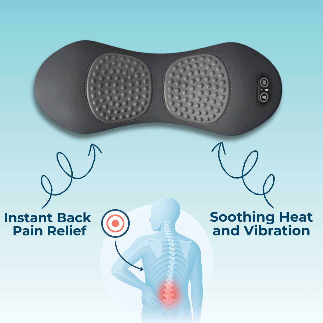 Rugmassageapparaat met Warmte en Vibratie voor Onderrug Lumbale Therapie Thuis Ischias Ontspanning Pijnverlichting | Sansoti