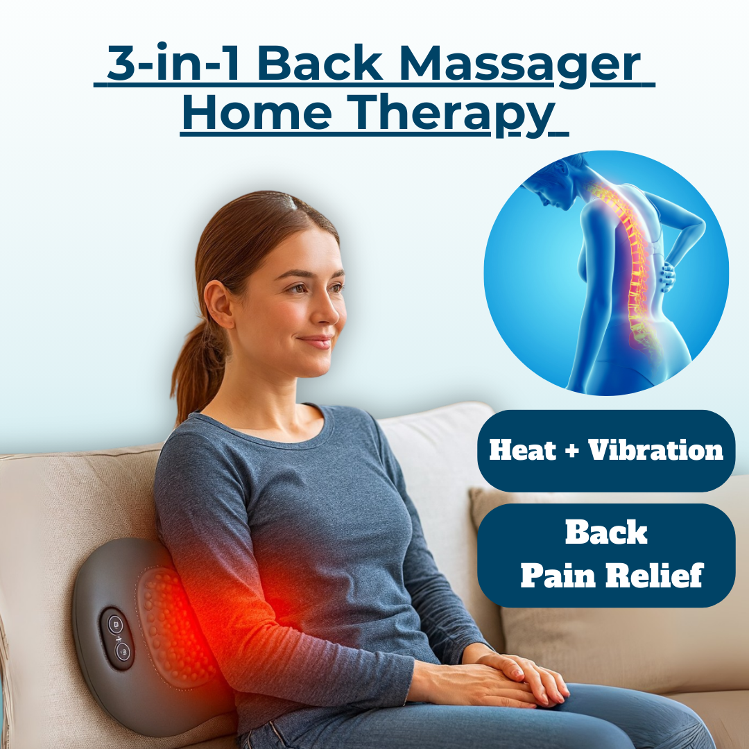 Rugmassageapparaat met Warmte en Vibratie voor Onderrug Lumbale Therapie Thuis Ischias Ontspanning Pijnverlichting | Sansoti