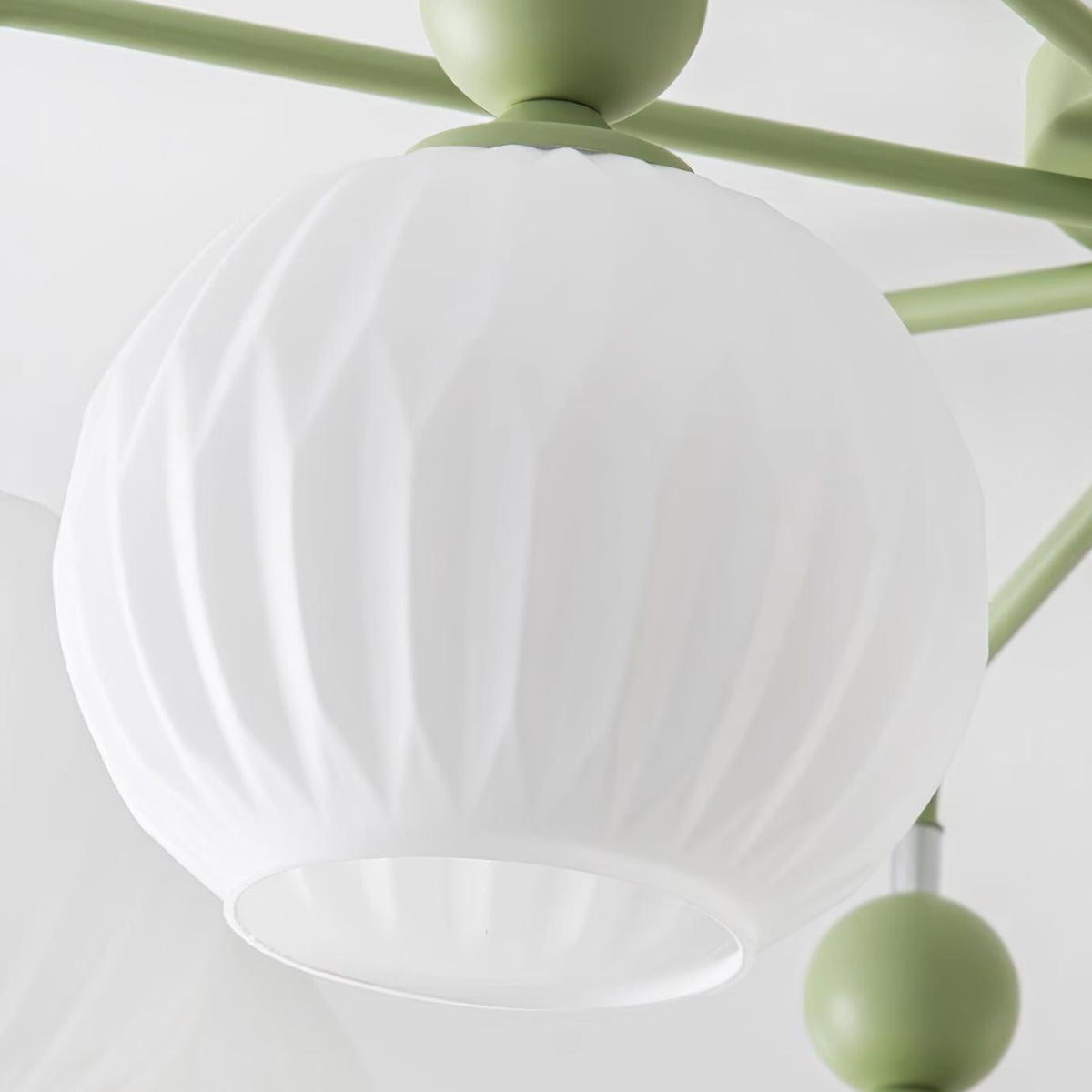 Ceiling Light with Wavy Glass Shades 4-8 Arms Black Green Living Room Bedroom Modern Design Ambient Lighting | Sansoti