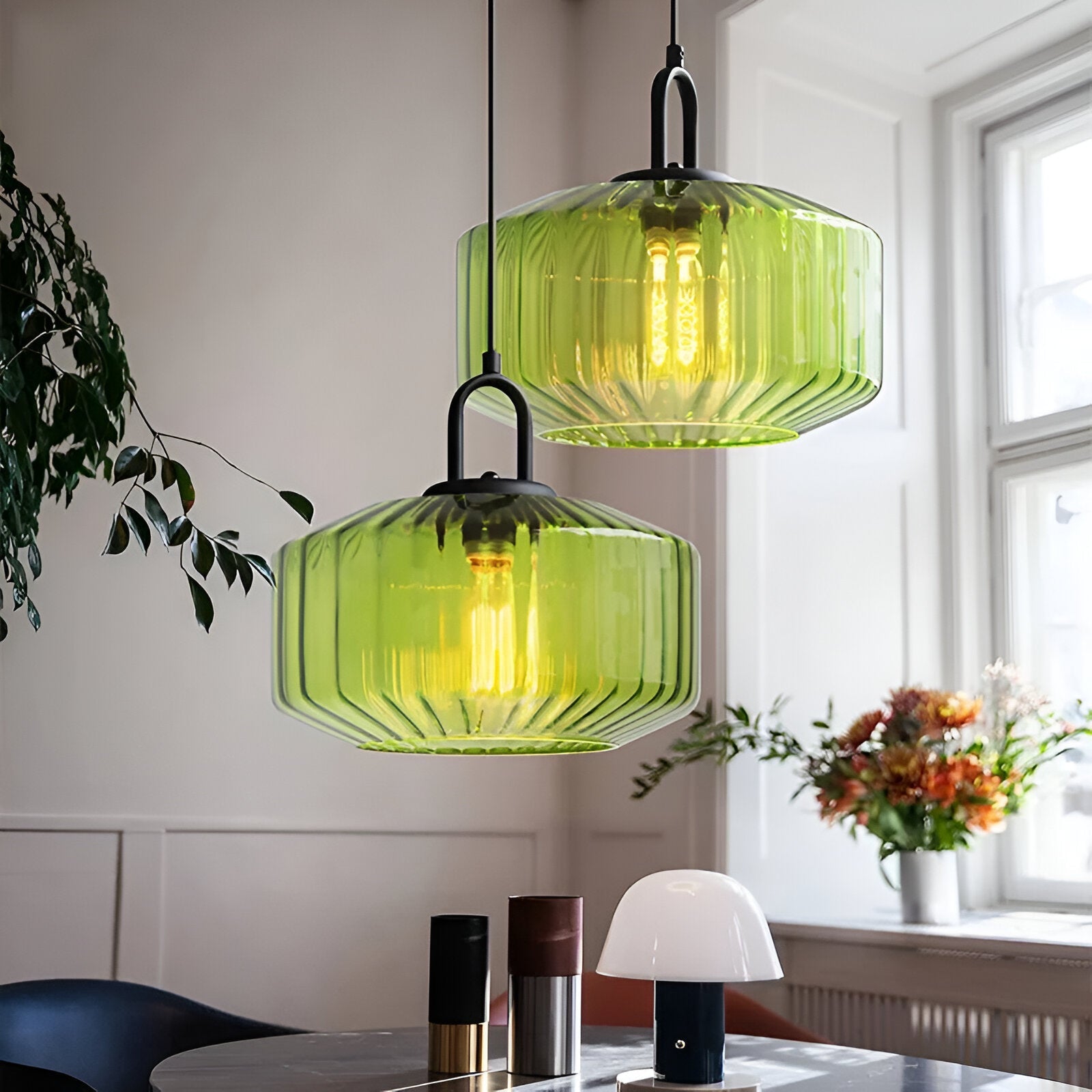 Hängelampe Buntglas Retro Nordic Ø28cm E27 3000K Küche | Restfield
