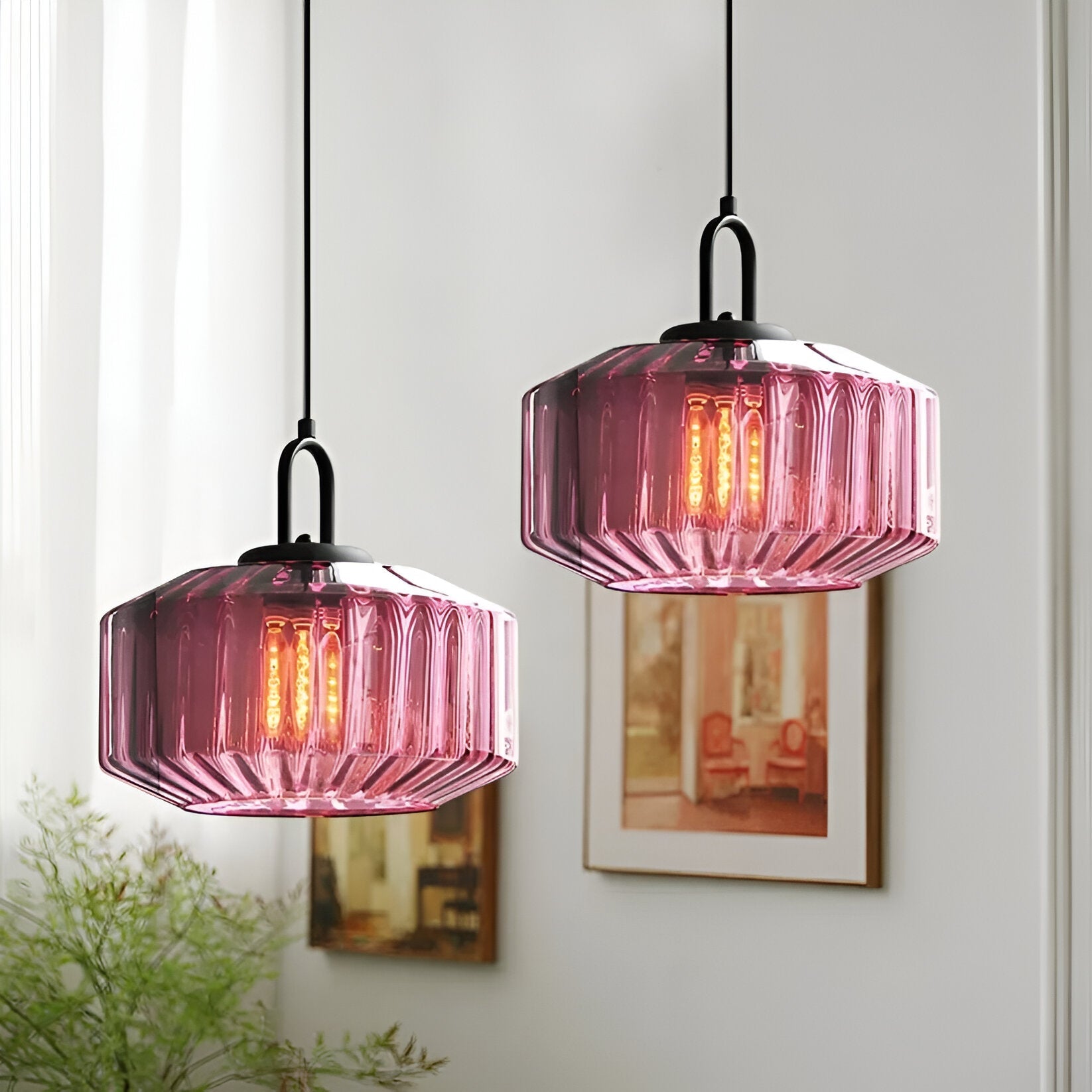 Hängelampe Buntglas Retro Nordic Ø28cm E27 3000K Küche | Restfield