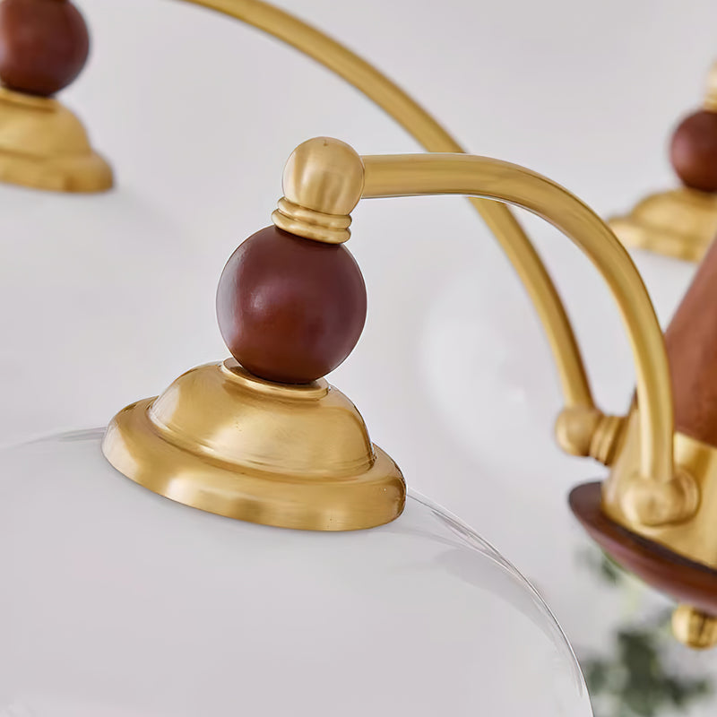 Retro Calliope Kroonluchter – Metalen Hanglamp met Glazen Kappen – 3, 5 of 8 Lichtpunten – Klassiek Vintage Design voor Eetkamer en Woonkamer | Sansoti