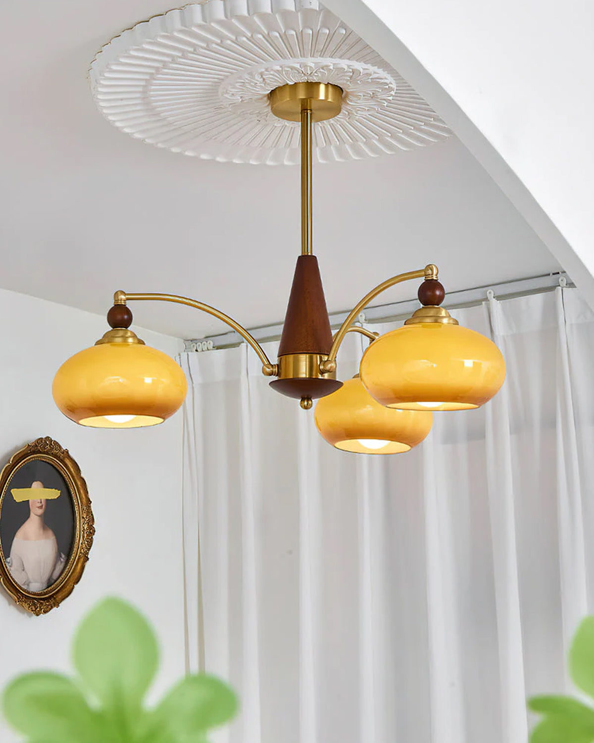 Retro Calliope Kroonluchter – Metalen Hanglamp met Glazen Kappen – 3, 5 of 8 Lichtpunten – Klassiek Vintage Design voor Eetkamer en Woonkamer | Sansoti