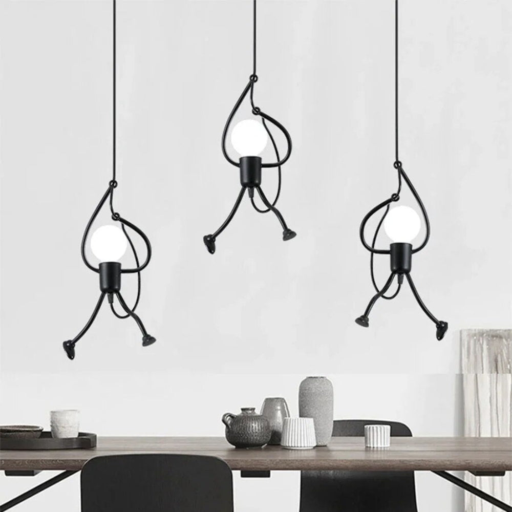 Vintage Metal Ceiling Lamp Retro Design Brown Adjustable Pendant for Living Room Children's Room | Sansoti