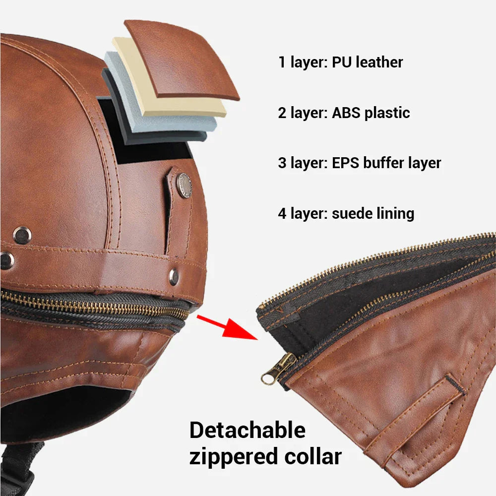 Klassieke Retro Motorhelm ABS Constructie Snelsluiting Geschikt voor Dagelijks Gebruik Touren Comfortabele Pasvorm | Sansoti