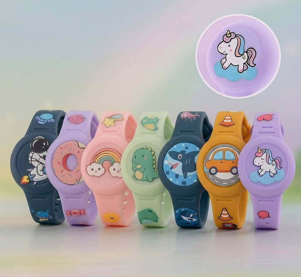 Siliconen Kinderarmband met Tracker-houder | Verstelbaar Sportarmband Speelse Designs | Sansoti